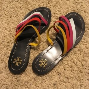 Tory Burch Multi-Color Flat Sandals